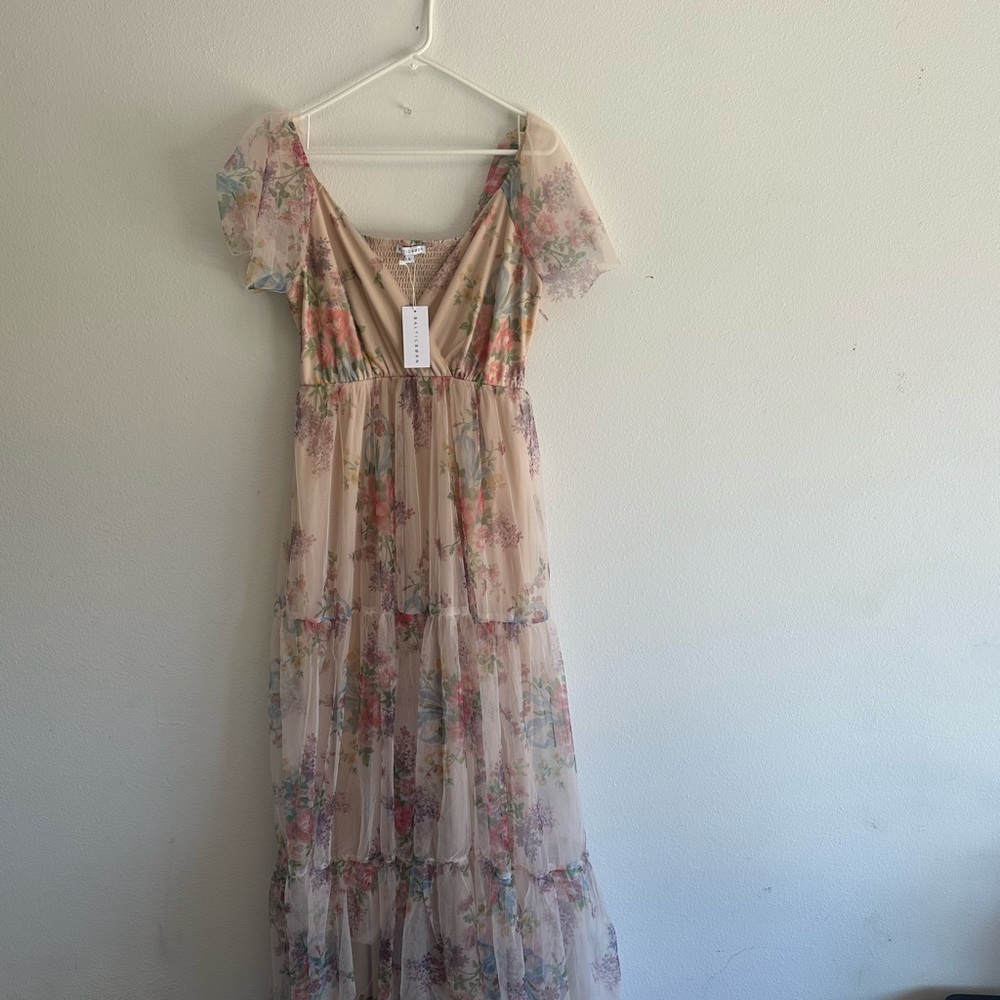 Baltic Born Floral Maxi Dress - Cream and Pink